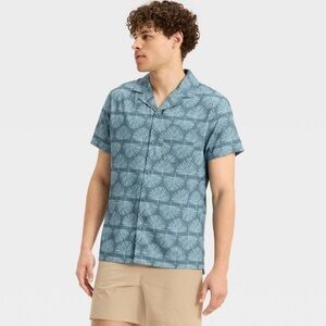 New! Men's Printed Resort Shirt - All In Motion™ Blue, Size Large